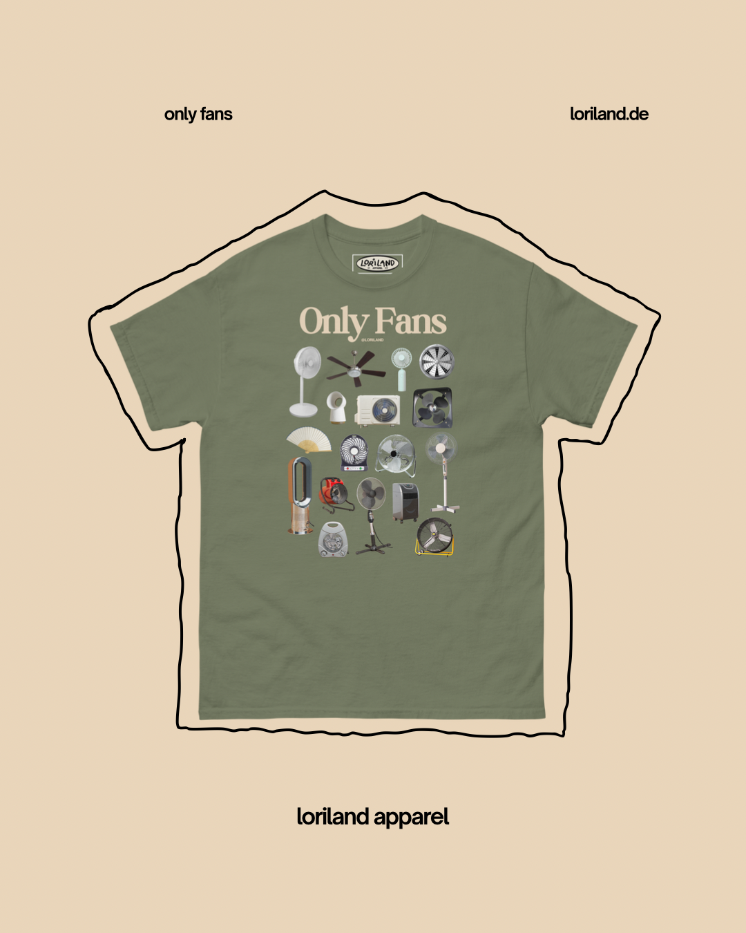 Only Fans Shirt / Unisex T-Shirt mit Retro Aufdruck Ventilatoren / Loriland Apparel