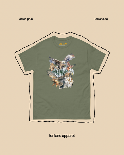 Unisex T-Shirt mit Retro Aufdruck, Adler