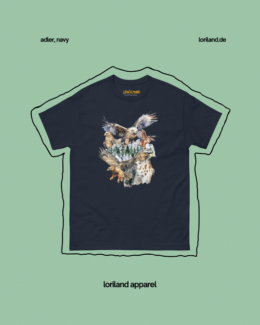 Unisex T-Shirt mit Retro Aufdruck, Adler