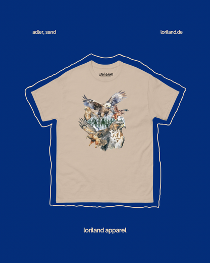 Unisex T-Shirt mit Retro Aufdruck, Adler