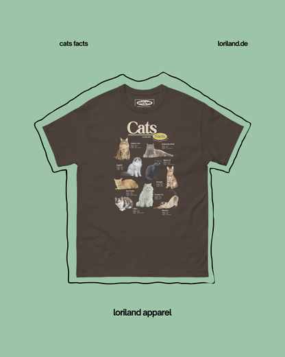 Cats Facts / Unisex T-Shirt mit Retro Aufdruck / Loriland Apparel