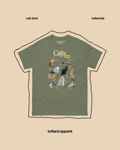Cats Facts / Unisex T-Shirt mit Retro Aufdruck / Loriland Apparel