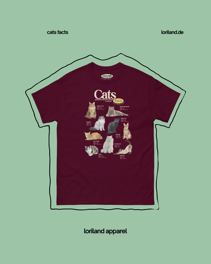 Cats Facts / Unisex T-Shirt mit Retro Aufdruck / Loriland Apparel