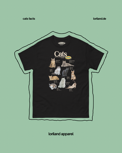 Cats Facts / Unisex T-Shirt mit Retro Aufdruck / Loriland Apparel