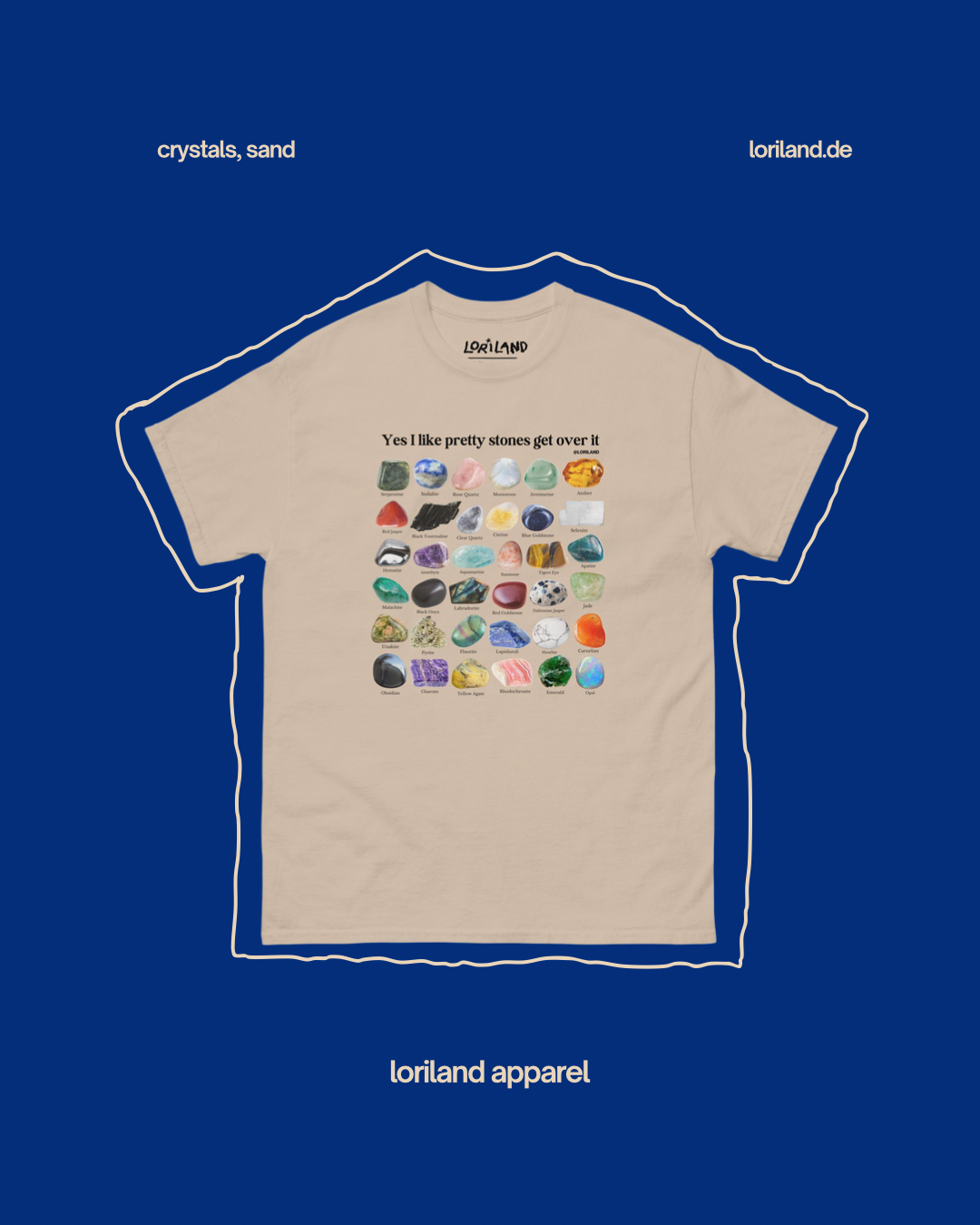 Unisex T-Shirt mit Retro Aufdruck, Crystals
