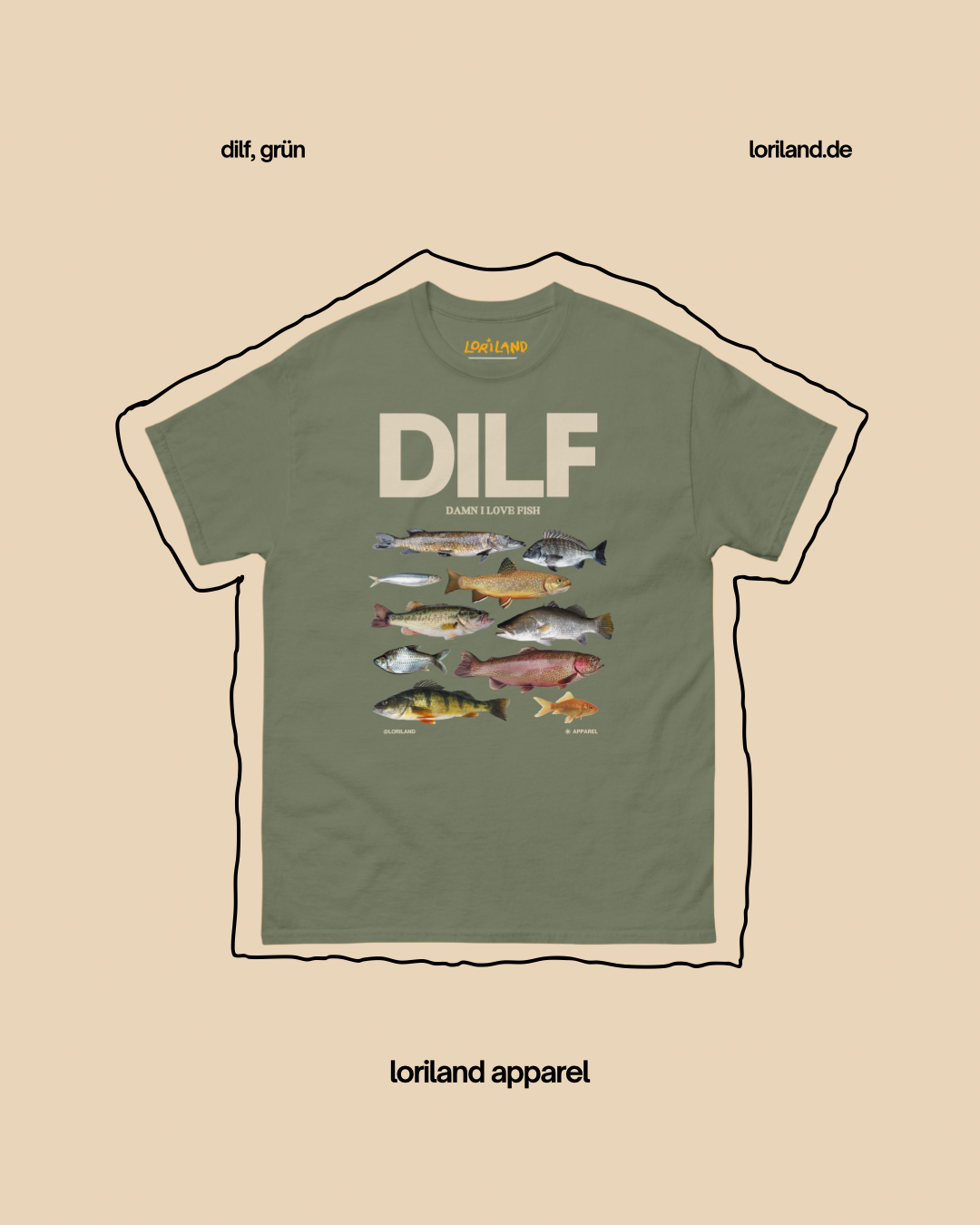 Unisex T-Shirt mit Retro Aufdruck, Dilf