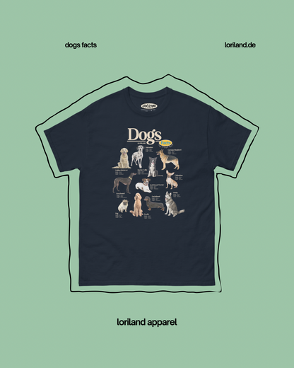 Dogs Facts / Unisex T-Shirt mit Retro Aufdruck / Loriland Apparel
