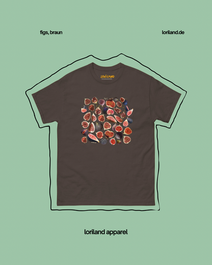 Unisex T-Shirt mit Retro Aufdruck, Feigen
