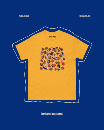 Unisex T-Shirt mit Retro Aufdruck, Feigen