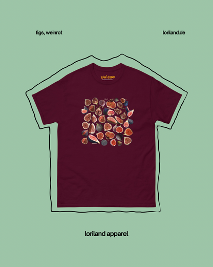 Unisex T-Shirt mit Retro Aufdruck, Feigen