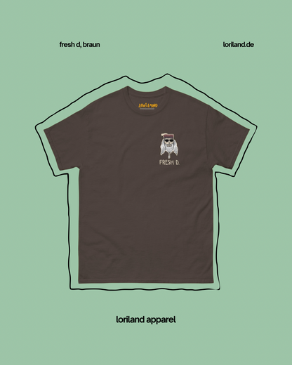 Unisex T-Shirt mit Retro Aufdruck, Fresh D