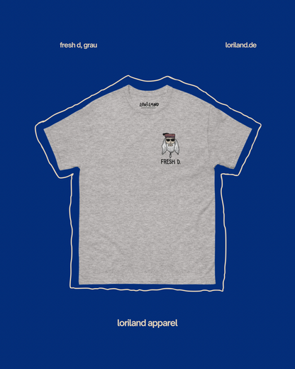 Unisex T-Shirt mit Retro Aufdruck, Fresh D