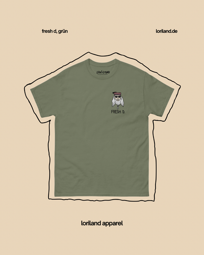 Unisex T-Shirt mit Retro Aufdruck, Fresh D