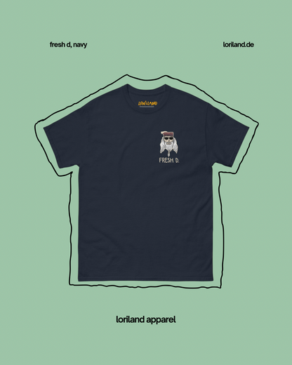 Unisex T-Shirt mit Retro Aufdruck, Fresh D