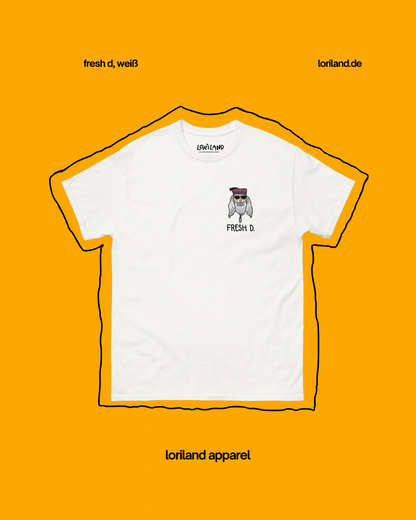 Unisex T-Shirt mit Retro Aufdruck, Fresh D