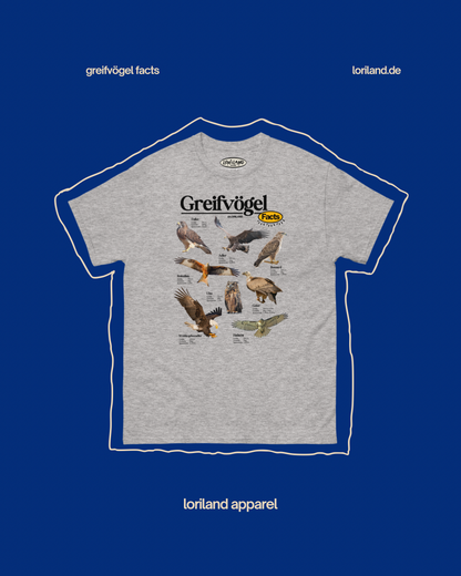 Greifvögel Facts / Unisex T-Shirt mit Retro Aufdruck / Loriland Apparel