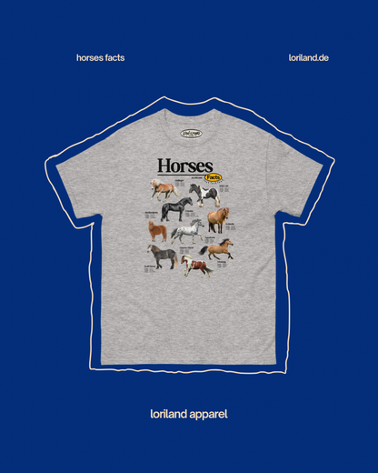 Horses Facts / Unisex T-Shirt mit Retro Aufdruck / Loriland Apparel