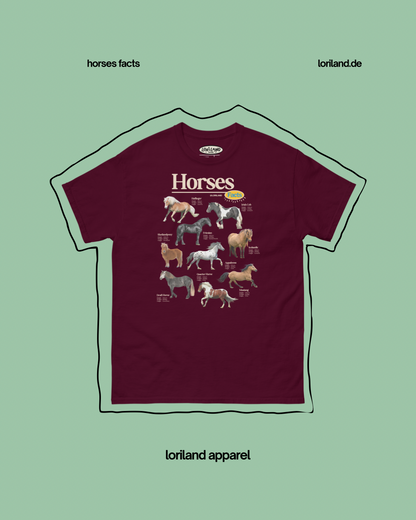 Horses Facts / Unisex T-Shirt mit Retro Aufdruck / Loriland Apparel