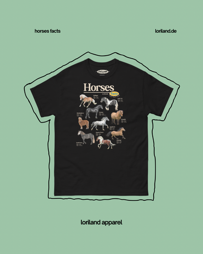 Horses Facts / Unisex T-Shirt mit Retro Aufdruck / Loriland Apparel