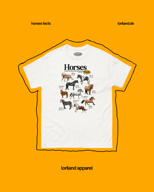 Horses Facts / Unisex T-Shirt mit Retro Aufdruck / Loriland Apparel