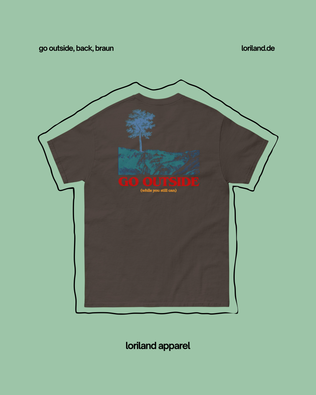 Unisex T-Shirt mit Retro Aufdruck, Go Outside