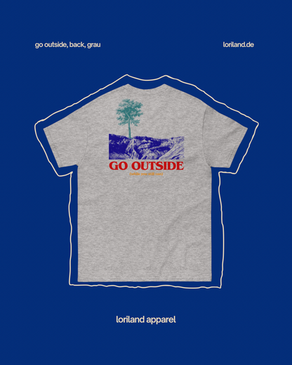Unisex T-Shirt mit Retro Aufdruck, Go Outside