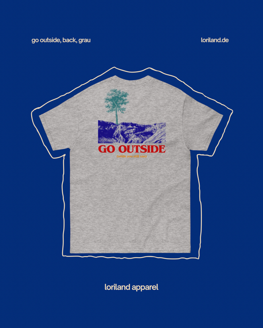Unisex T-Shirt mit Retro Aufdruck, Go Outside