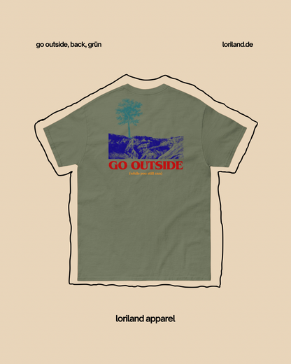 Unisex T-Shirt mit Retro Aufdruck, Go Outside