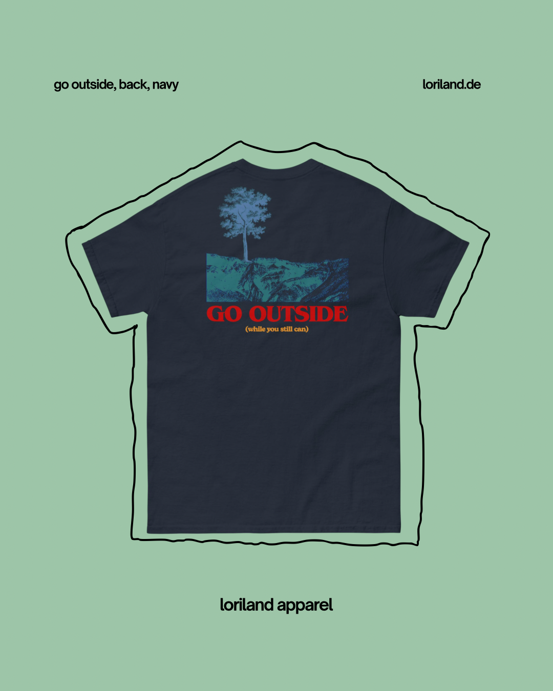 Unisex T-Shirt mit Retro Aufdruck, Go Outside