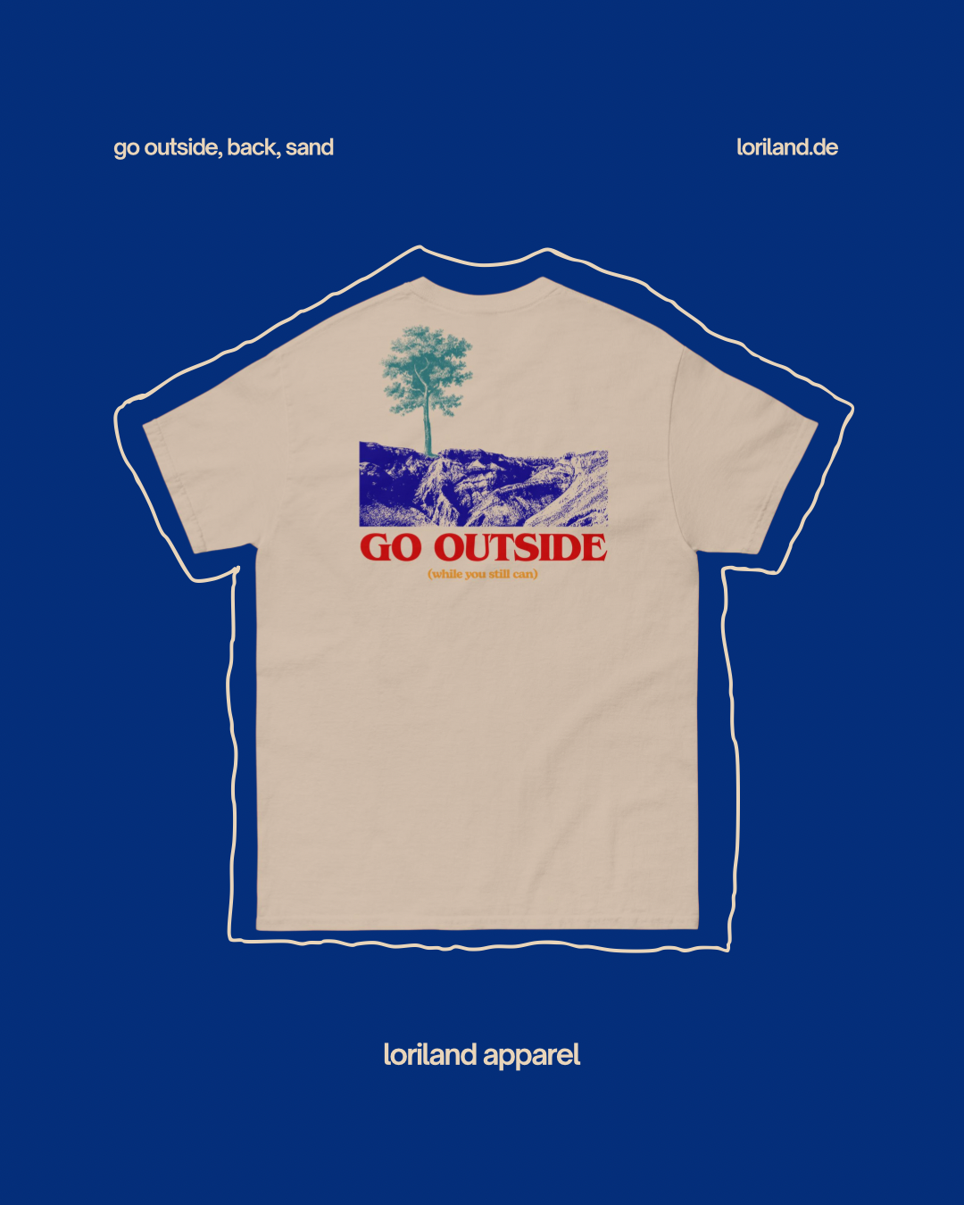 Unisex T-Shirt mit Retro Aufdruck, Go Outside