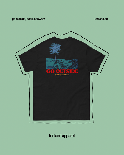Unisex T-Shirt mit Retro Aufdruck, Go Outside