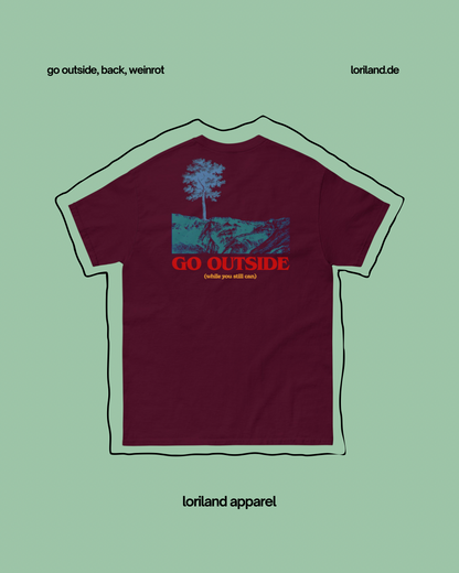 Unisex T-Shirt mit Retro Aufdruck, Go Outside