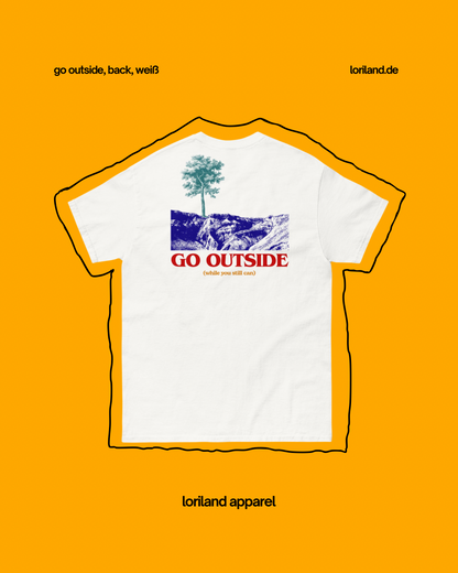 Unisex T-Shirt mit Retro Aufdruck, Go Outside