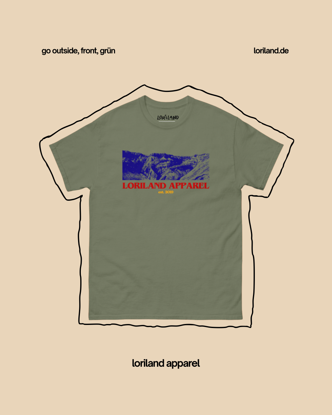 Unisex T-Shirt mit Retro Aufdruck, Go Outside