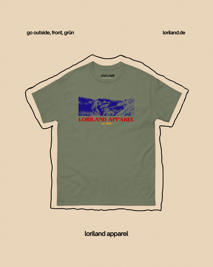 Unisex T-Shirt mit Retro Aufdruck, Go Outside