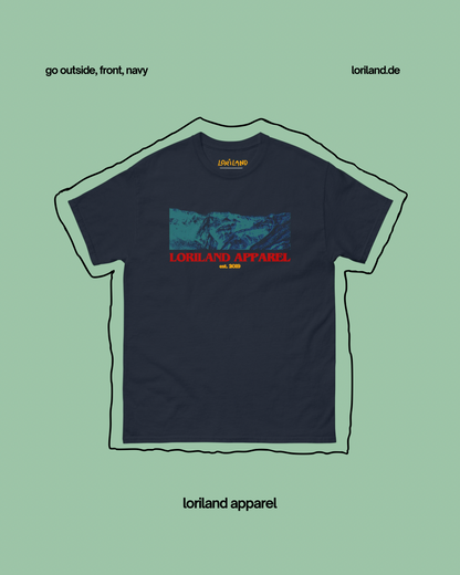 Unisex T-Shirt mit Retro Aufdruck, Go Outside