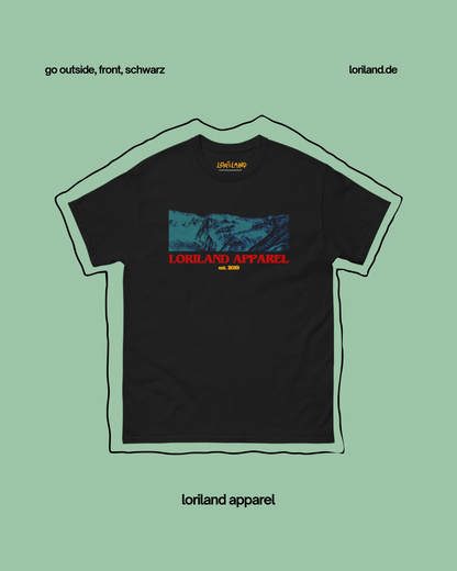 Unisex T-Shirt mit Retro Aufdruck, Go Outside