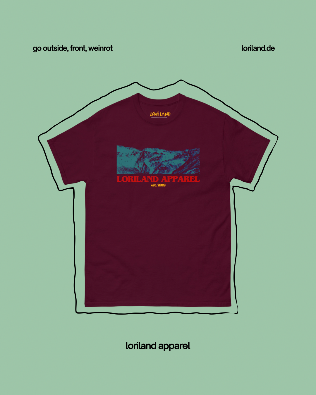 Unisex T-Shirt mit Retro Aufdruck, Go Outside