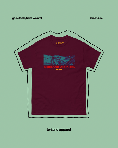 Unisex T-Shirt mit Retro Aufdruck, Go Outside