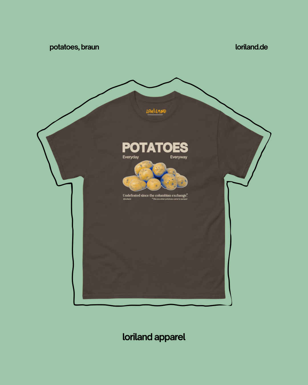 Unisex T-shirt with retro print, Potatoes