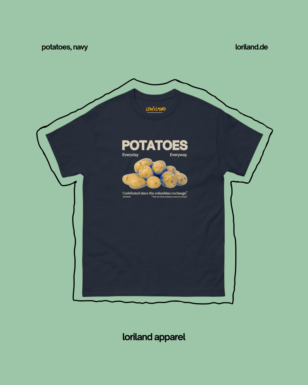 Unisex T-shirt with retro print, Potatoes