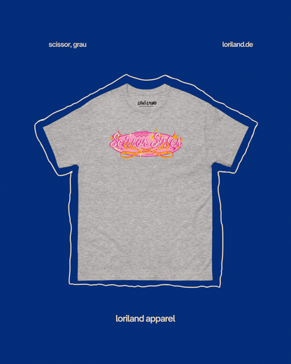 Unisex T-Shirt mit Retro Aufdruck, Scissor Sister Pink