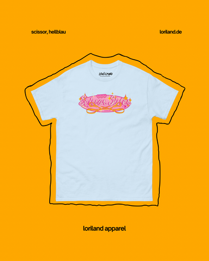 Unisex T-Shirt mit Retro Aufdruck, Scissor Sister Pink