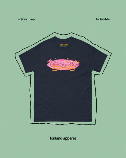 Unisex T-Shirt mit Retro Aufdruck, Scissor Sister Pink