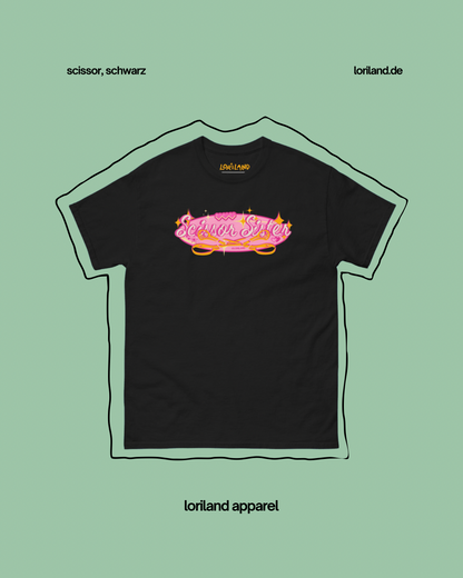 Unisex T-Shirt mit Retro Aufdruck, Scissor Sister Pink
