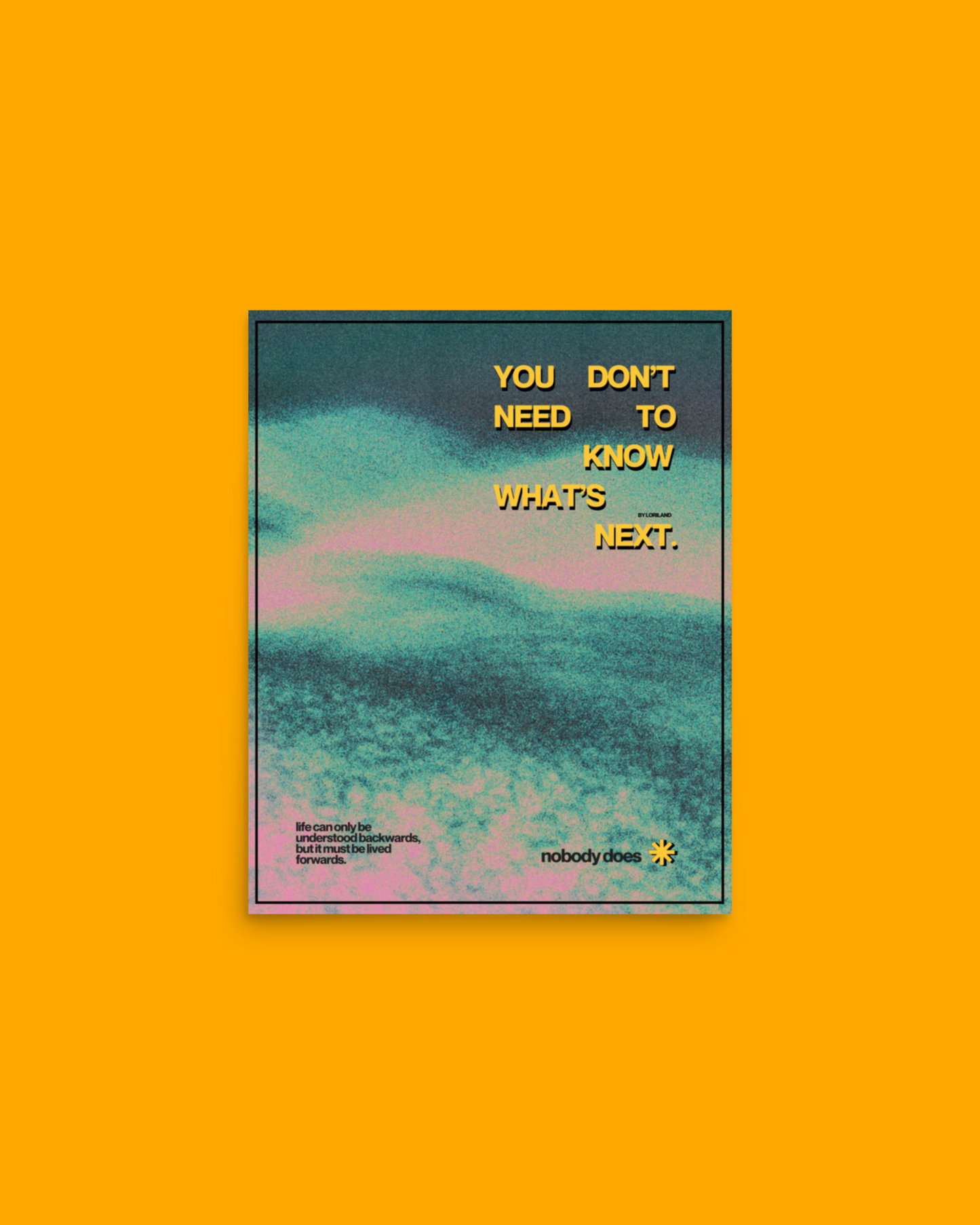 Poster, You Don‘t Need To Know What‘s Next
