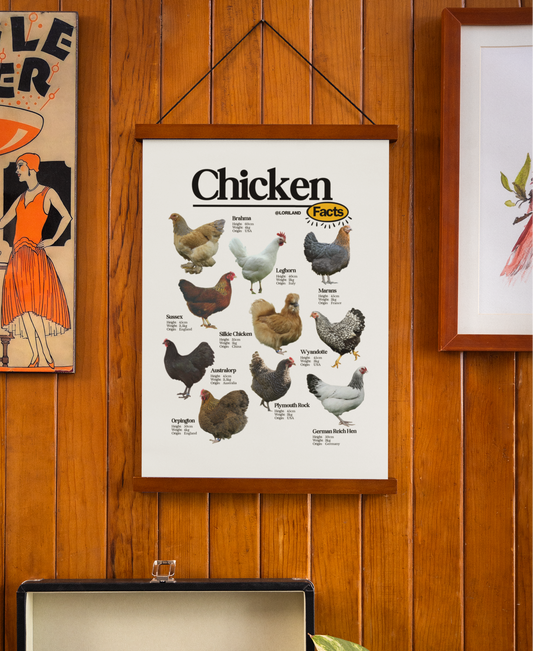 Chicken Facts Poster / Loriland Apparel